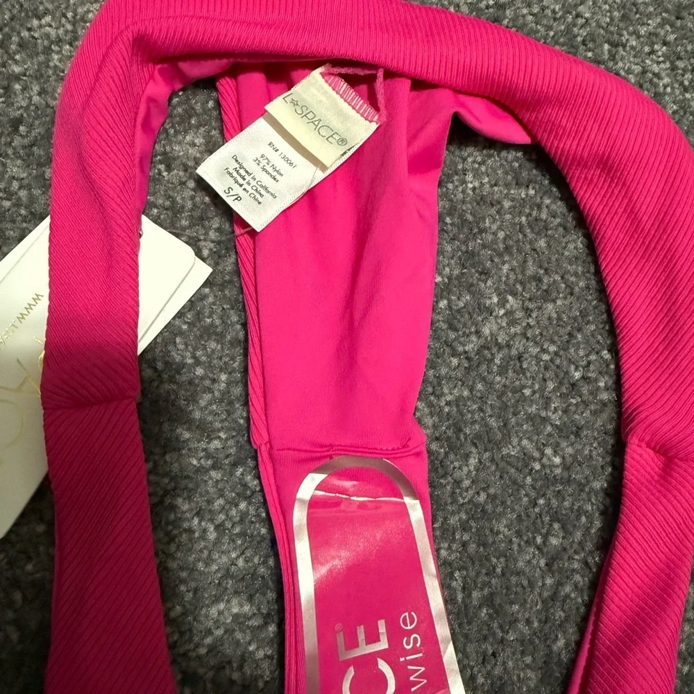 L*Space Hot Pink Cabana Bitsy Cut Bikini Bottom Women Small‎ NWT